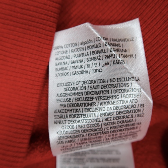 Guess Vera Long Sleeve Hoodie Sweatshirt Tulip Red Size Medium NWT - Picture 5 of 6